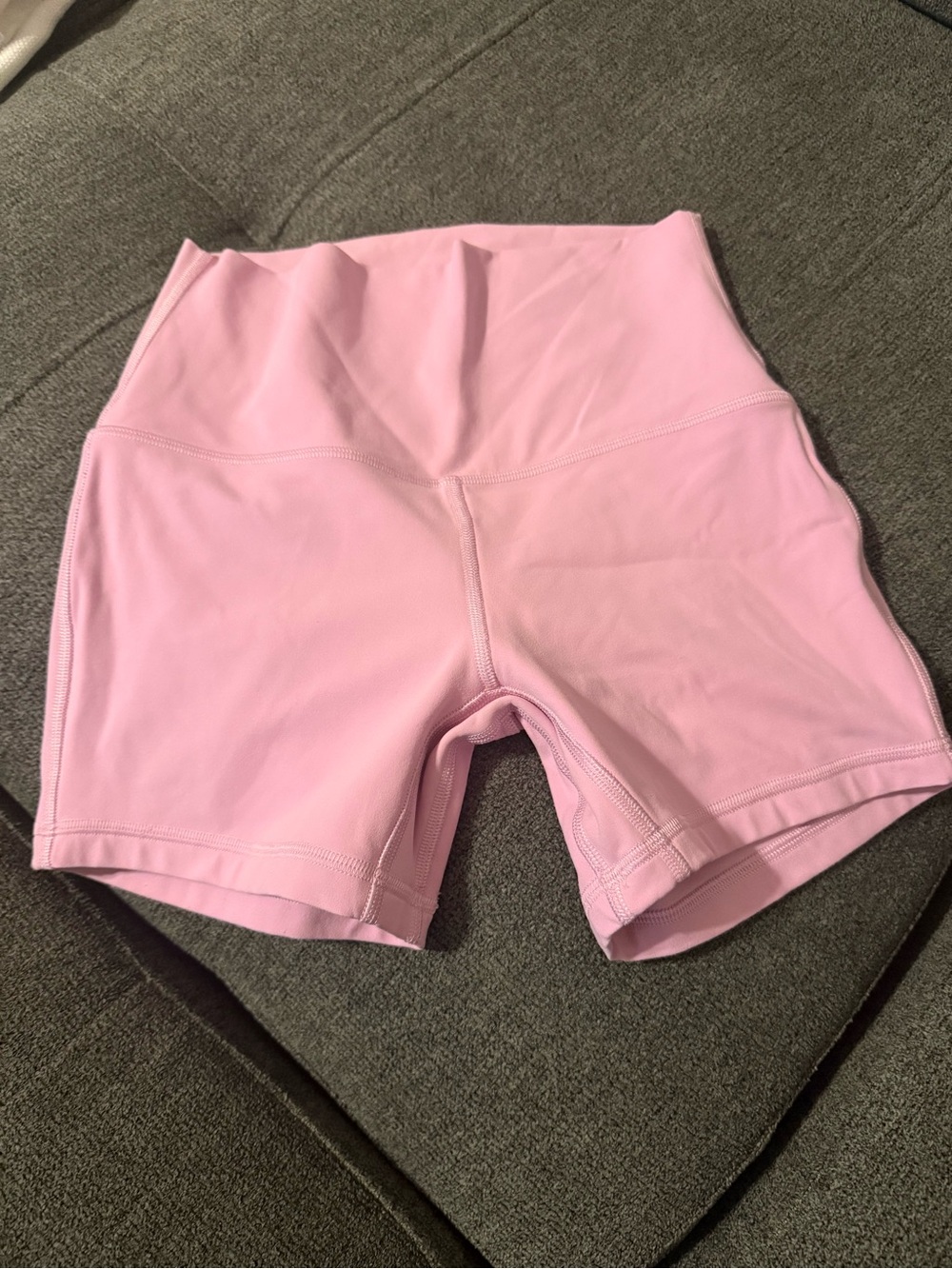 Lululemon Women’s Pink High-Rise Solid Knit Stretch Biker Shorts Size 4